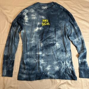 Eighty Eight Brand Anti Social tie dye long sleeve Tshirt Size Medium